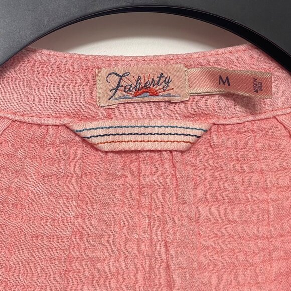 New Faherty Womens Dream Cotton Gauze Kasey Dress Casual Dress in Coral Size M - Picture 10 of 14